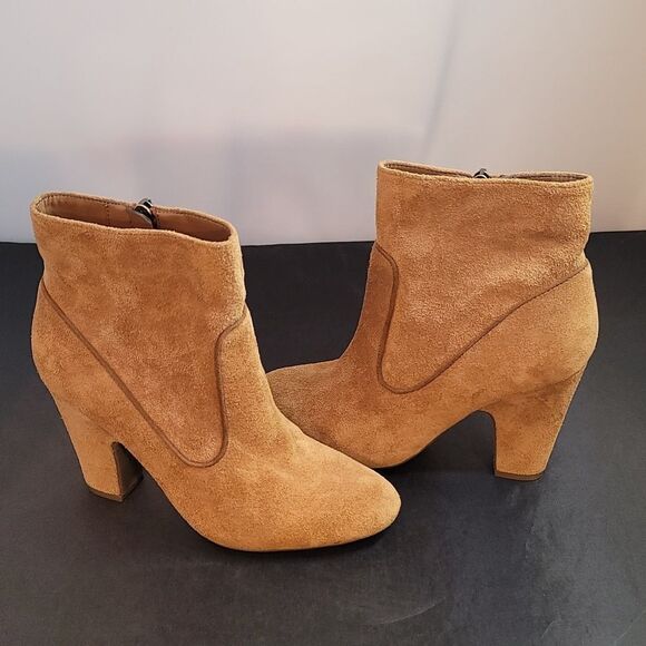 BRAND NEW ANNE KLEIN IFLEX ROUND TOE SUEDE BLOCK HEEL BOOTIES - Picture 6 of 16